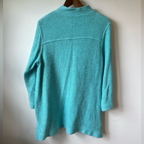 Soft Surroundings Set Sail Turquoise Blue Thick Knit Pullover Sweater - Picture 5 of 6
